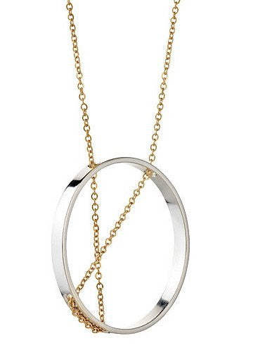 Inner Circle Necklace in Sterling Silver And Gold, Jewelry, Vanessa Gade, Art Urbane
